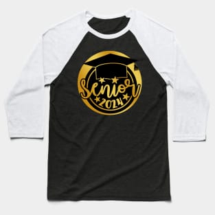 Senior Class 2024 Gold Black School Colors Baseball T-Shirt